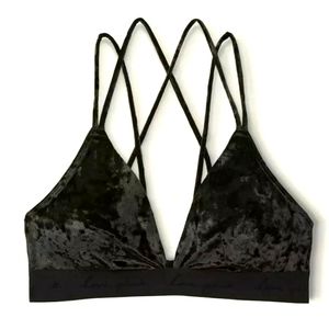 PINK velvet triangle bralette